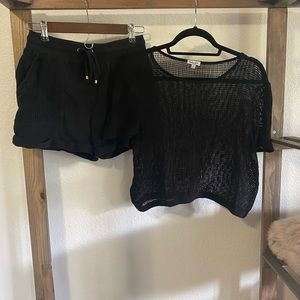 Splendid top and pants set, Size M, black